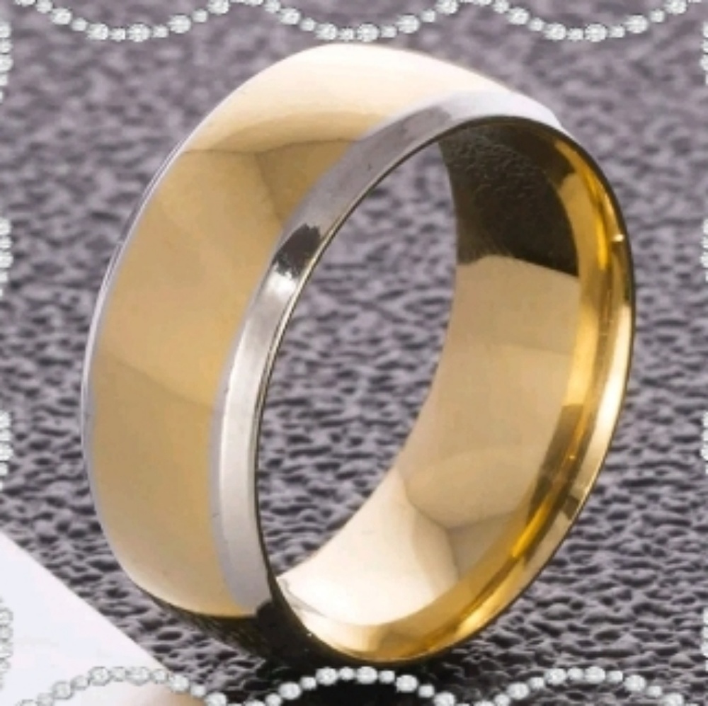Gold tone Stainless Steel Band style ring